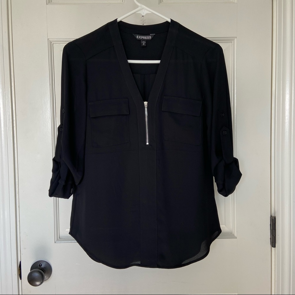 NWOT Express Rolled Sleeve Pocket Shirt